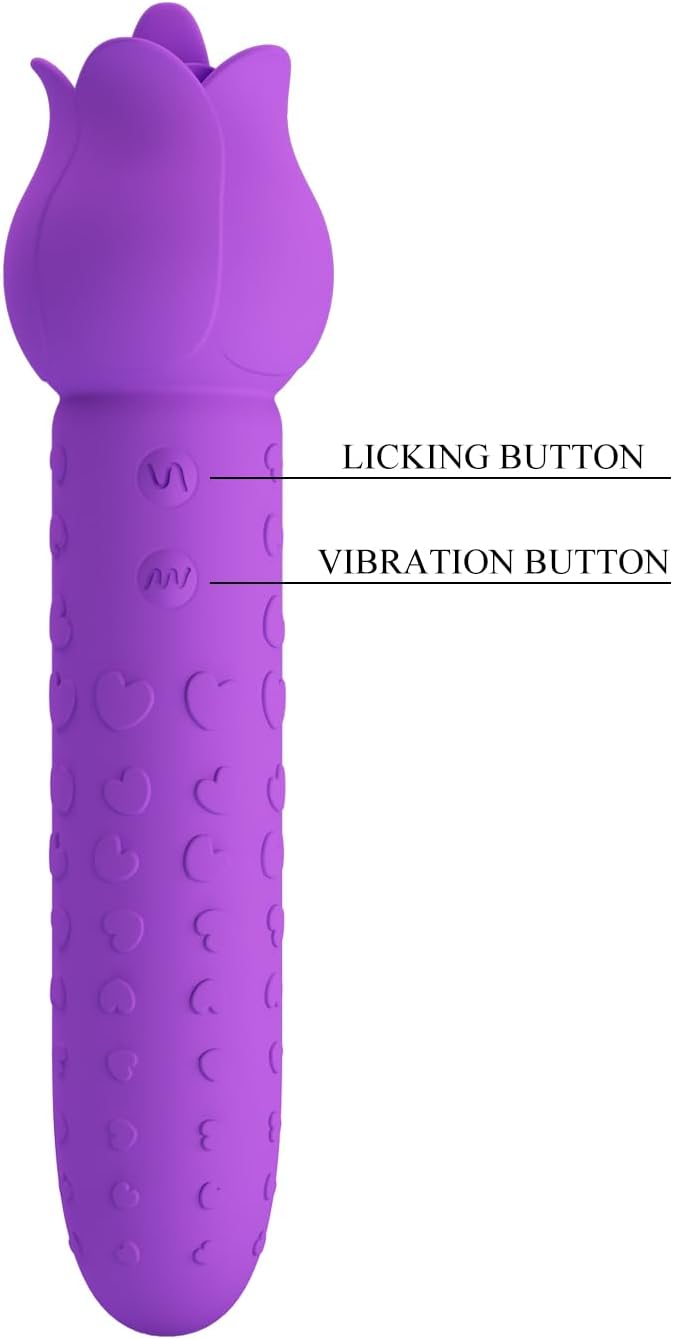 6.42in Mini Purple Clitoral Vibrator with 7 Vibrate Lick Modes, Reusable Recharge Nipple Vibrator Adult Sex Toy for Women