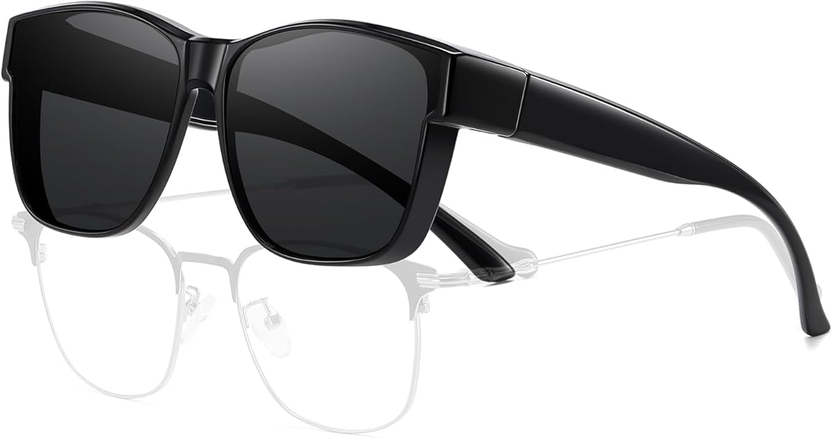 HAOLOTA Fit Over Sunglasses-Polarized for Driving Men, Stylish Square Fashionable Prescription Sunglasses UV400 Protection