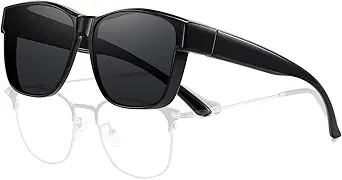HAOLOTA Fit Over Sunglasses-Polarized for Driving Men, Stylish Square Fashionable Prescription Sunglasses UV400 Protection
