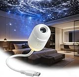 FIALAME 2-in-1 Galaxy Projector Night Light,2-in-1 USB Night Light +Galaxy Projector with 12 Sliding Projection Films,Starry Sky Night Light Projector with Adjustable Brightness for Car,Room Decor