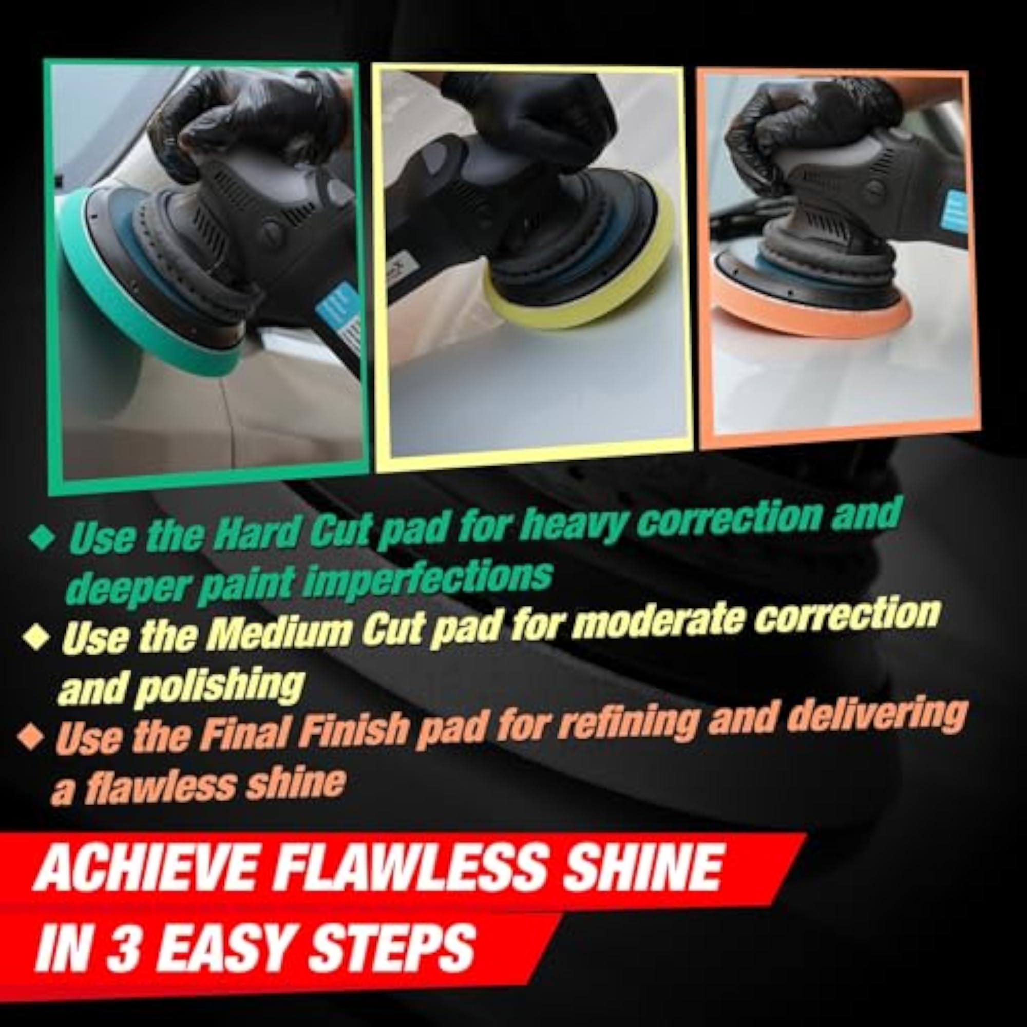 6-Inch Hard Cut Foam Pad for Car Polishing