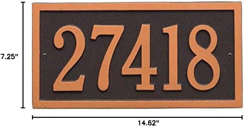 Customized 1 Line Bismark Aluminum Address Plaque 14.63"W x 7.25"H