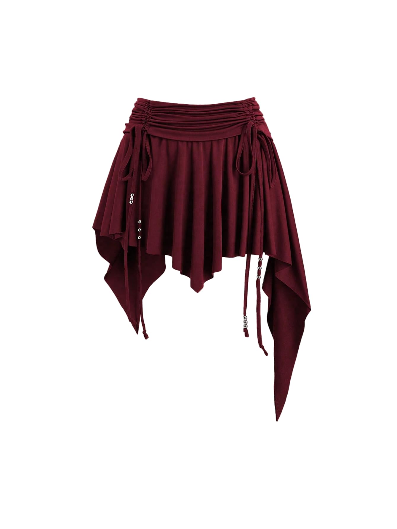 SweatyRocks Womens Asymmetrical Ruffle Skirt A Line Y2k Ruched High Waist Western Cowgirl Skirts