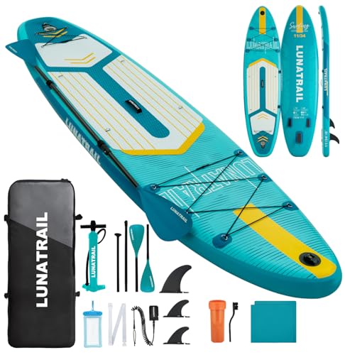 【11'×34'】 Extra Long/Extra Wide Premium Inflatable Stand Up Paddle Board (SUP) – Portable &...
