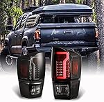 WOLFSTORM LED Tail Light Assembly for 2016-2022 Toyota Tacoma with New LED Light Design, Toyota Tacoma LED Tail Light Assembly,1 Pair(Smoke Lens)