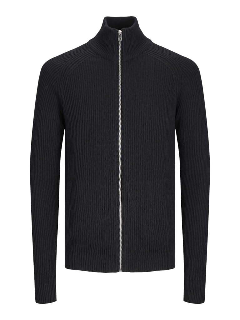 JACK&JONES PLUS Men's Cardigan, Black, 4XL