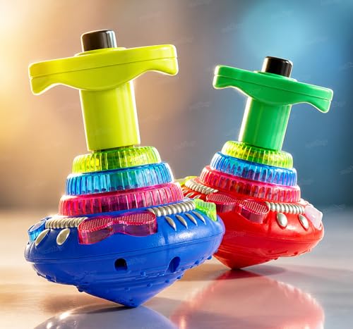 Image of Zest 4 Toyz Spinning Top for Kids Magic Light Toy with Flashing LED Light Up and Dynamic Music Non-Toxic Toys for Boys & Girls Multicolor (Pack of 1)