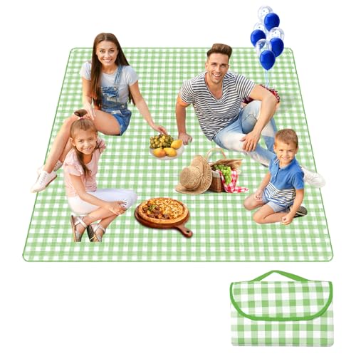 300 cm x 200 cm, wasserdichte Picknickdecke, Campingmatte, tragbare Strandmatte, faltbar, Picknickdecke mit Griffen für Camping, Reisen, Parks, Strand, Rasen (grün) 300 cm x 200 cm, wasserdichte Picknickdecke, Campingmatte, tragbare Strandmatte, faltbar, Picknickdecke mit Griffen für Camping, Reisen, Parks, Strand, Rasen (grün)