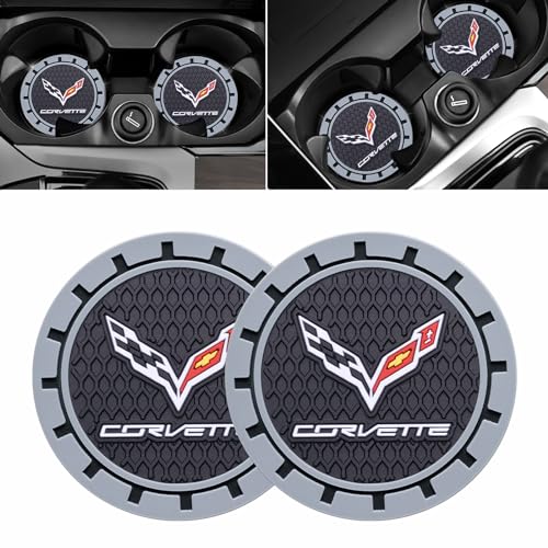Car Cup Holder Coaster for Corvette C4 C6 C5 C7 C8 Z06 Recessed Silicone Cupholder Coaster Interior Accessories 2.75in 2Pack