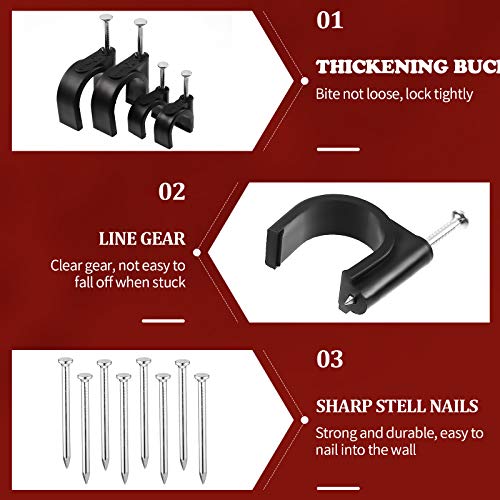 100 Pieces Half Clamps J-Hook With Nail, Black, For Pex Tubing Pipe Support (1/2 Inch, 3/4 Inch) #TOP2