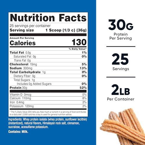Image of Nutricost Whey Protein Isolate 2 LB Churro Flavored - GMO-Free, Gluten-Free