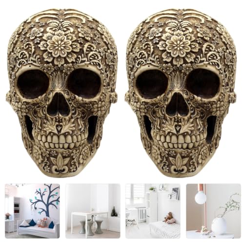 Cabezas de calaveras para escritorio en Halloween creando un ambiente terrorífico en casa 6