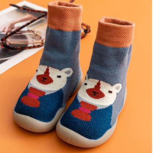 2 Pairs Baby Socks Anti Skid Rubber Soft Sole Infant Slippers Prewalker Shoes2