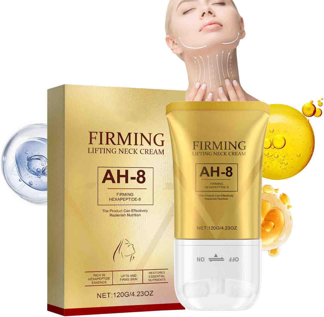 Ah-8 Firming Neck Cream,Tighten and Lift Neck Cream with Double Roller Massage,With Double Roller Massage,Firming The Neck Reduce Wrinkles,Moisturizing and Nourishing(1PCS)