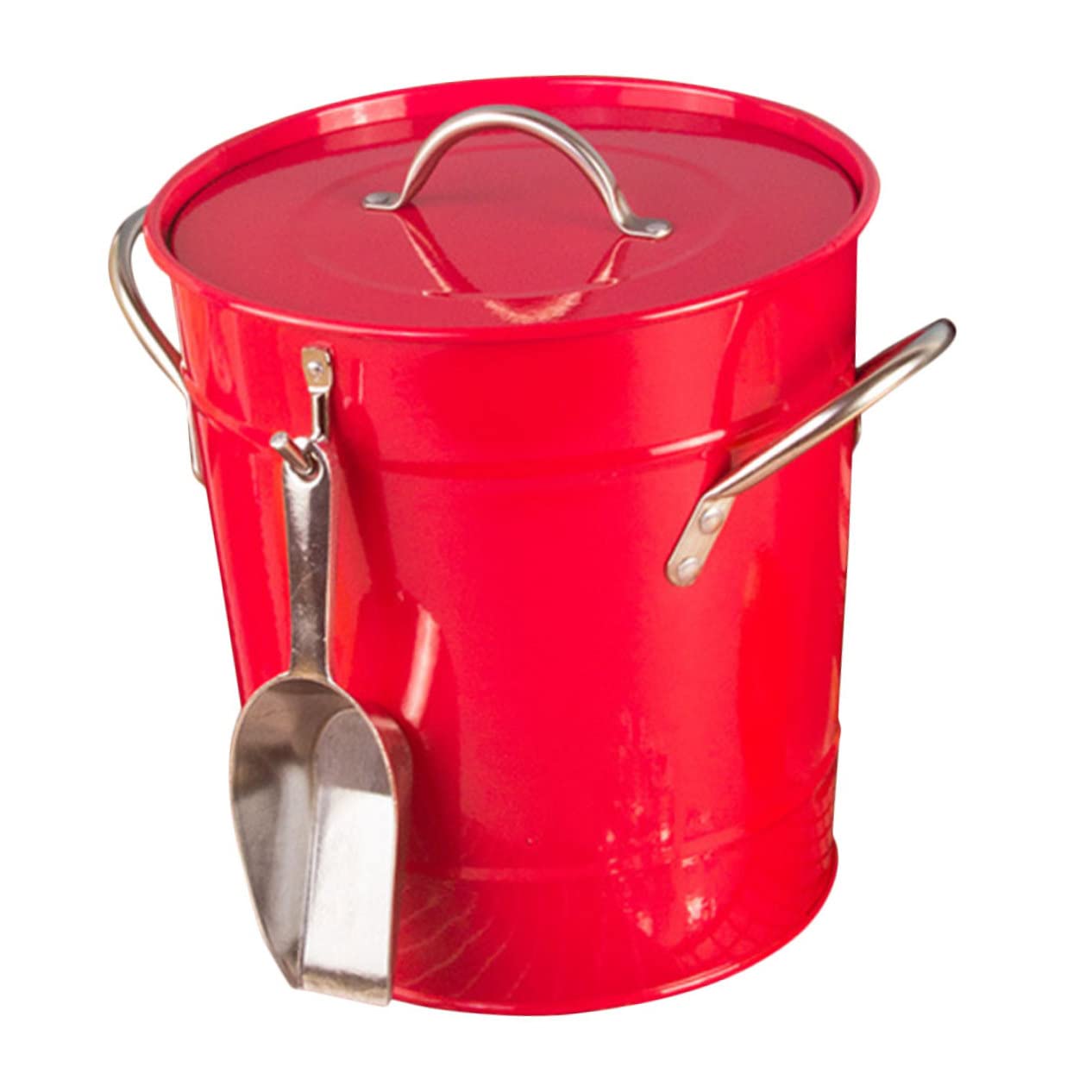 POPETPOP Seau à Glace en Fer Isolé Rouge Vif 5 L, Refroidisseur de Boissons pour Bar et Maison, Accessoire Polyvalent pour Fêtes et Restaurants, Seau à Glaçons Robuste Poignée Pratique