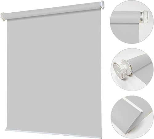 Vista 42 de Persianas enrollables opacas de montaje interior sin taladro, persianas de ventana de alta calidad, protección UV, fácil de instalar, para oficina