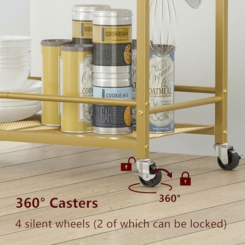 Image of 3 Tier Bar Cart, Small Beverage Cart, Mini Bar Cart with Wine Rack, Compact Mini Bar Cart - Please Refer to the Exact Dimensions for Usage Matching Dimensions: 22 inch W x 13 inch D x 35.8 inch H GBC507G
