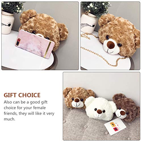 Valiclud Shoulder Bag Cartoon Teddy Bear Coin Purse Plush Stuffed Animal Purse For Women Girls #TOP2