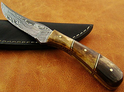 Damast Messer Jagdmesser OutdoorMesser Damascus knife Camel Bone