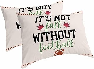 BOBOWUNY Football Pillow Covers King Size 2 Pack, Kids Sports Game Boys Sports Competition Soft Bed Throw Pillowcases Breathable Cooling Long Lumbar Body Pillow Sham Cover for Bed Sofa 20x36