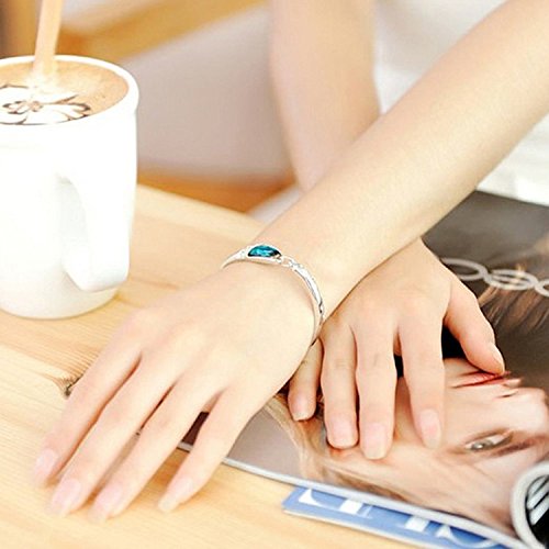 Bracelete ETbotu Fashion feminino 925 prata esterlina cristal bracelete