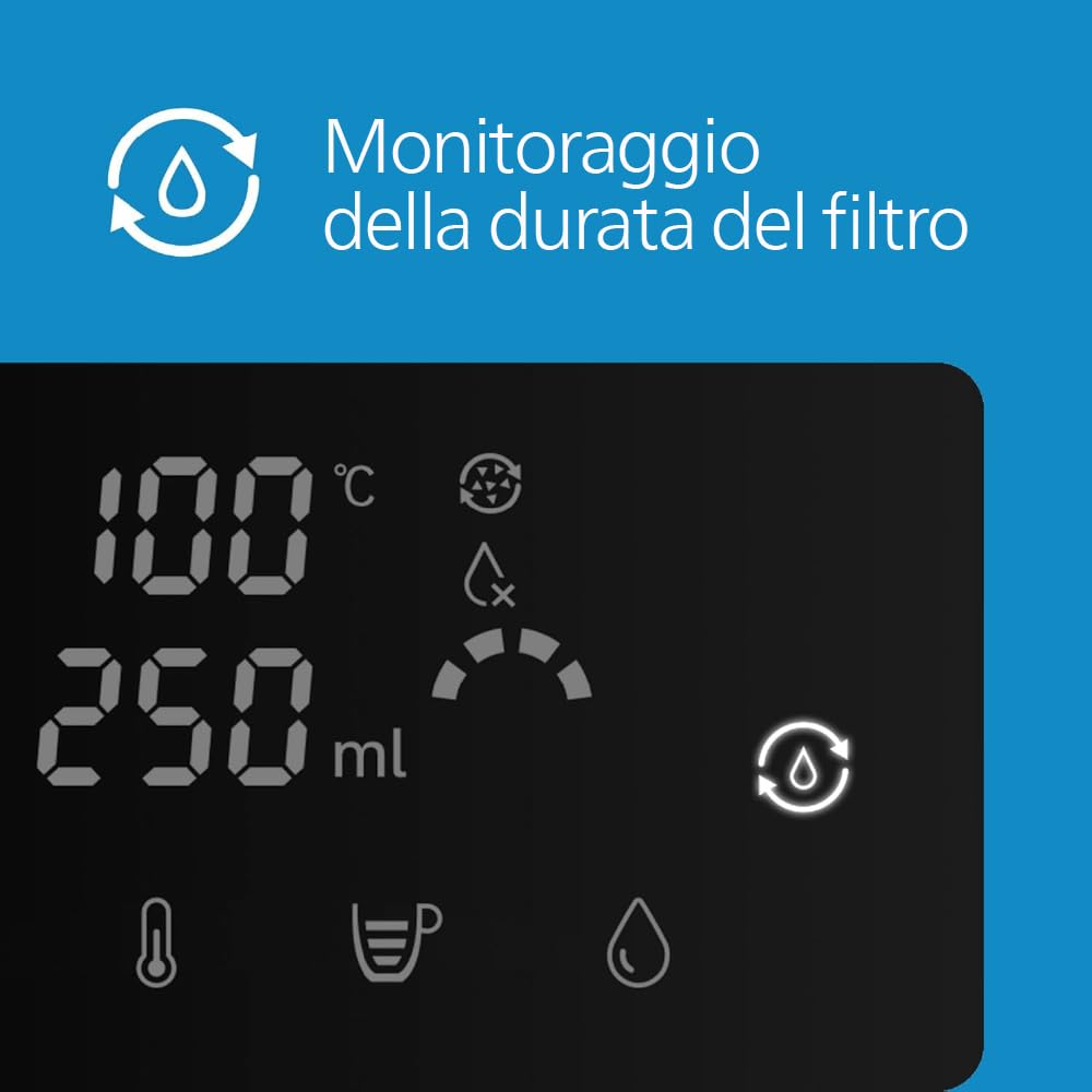 Philips 3100 Series Erogatore di Acqua Calda con Filtrazione Taste+, Acqua Calda Filtrata in Pochi Secondi, Riduce Cloro e Calcare, Nessuna Installazione Necessaria