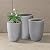 Kante 18.1",20.5",22.4" H Tall Round Concrete Planters Set of 3, Outdoor Indoor Modern Decorative Plant Pots with Drainage Hole & Rubber Plug for Home & Garden Natural Concrete