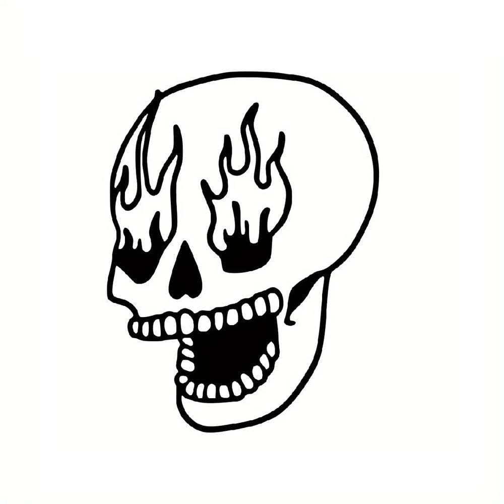 Auto Accessory Trendy Skull Pattern Sticker Suitable for Bedroom Walls Laptop Covers Water Bottles