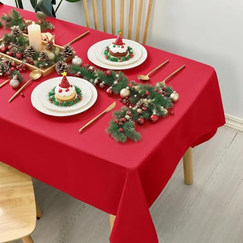 Hiasan Glatt Weihnachten Tischdecke Fleckenabweisend Tischtuch mit...