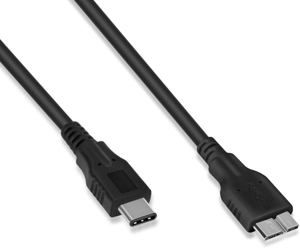 USB 3.1 Type-C to USB 3.0 Micro-B Cable, for MacBook 2015, Chromebook Pixel 2015, Chromebook Pixel 2015, Nexus 5X/6P and Other Type-C Devices, 12in/30cm Black
