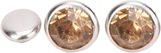 50 Juegos De Remaches De Cristal, Remaches De Diamantes De Imitación De Tela De 8mm, Tachuelas De Diamantes De Cristal para Decoración Artesanal De Cuero DIY, Bolsas (Diamante Amarillo)