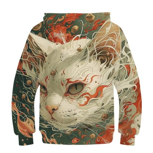 Sweat à capuche Le Chat impression 3D pour ado de 10-12 ans - 2