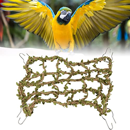 Image of Zerodis Pet Bird Climbing Rope Net, Perch Toy Decor Cotton Hemp Rope Ladder Small Animal Rope Net Ladder Small Animal Rope Net Bird Climbing Net for Birds and Hamsters