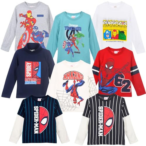 T-shirt Spider-Man Marvel Avengers en coton à manches longues pour enfant
