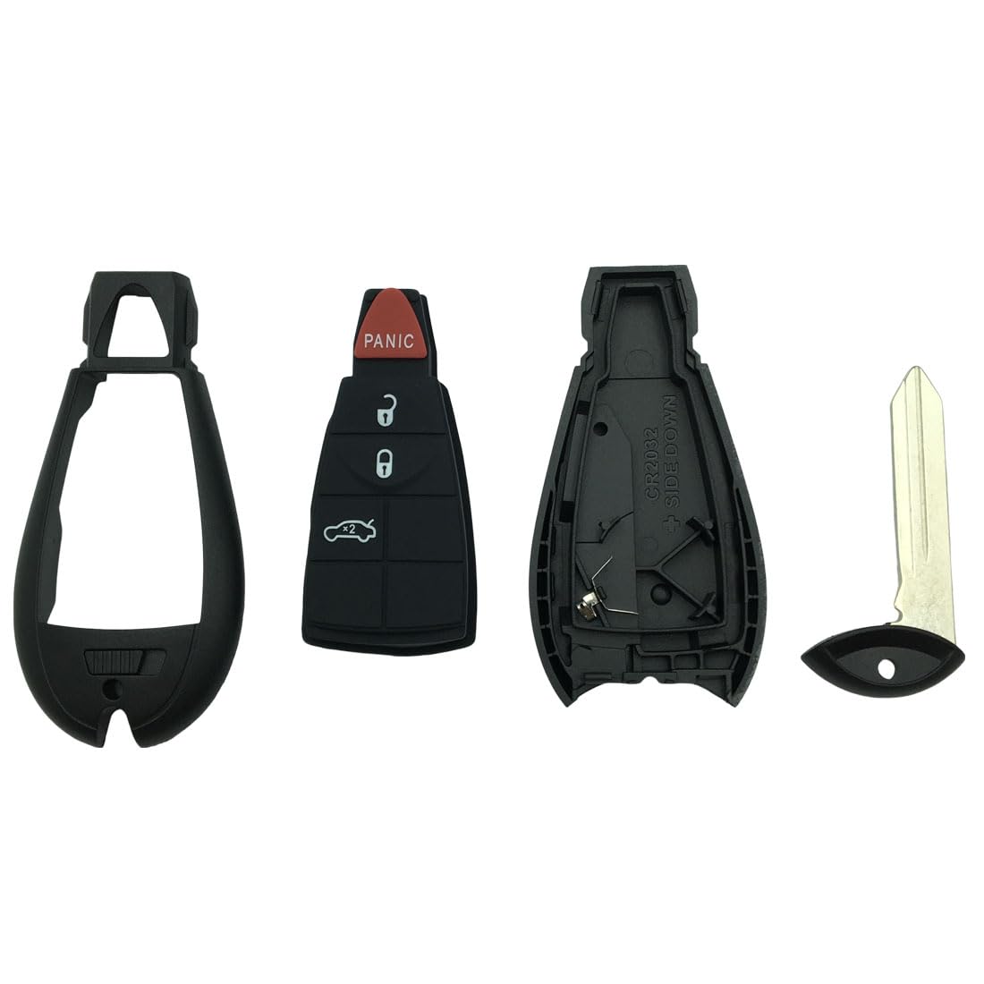 Zapasowe etui na klucze do Jeep Grand Cherokee Dodge Ram 1500 2500 3500 Durango Grand Caravan Journey Chrysler miasto kraj bezkluczykowy pilot zdalnego sterowania obudowa kluczyka samochodowego (4
