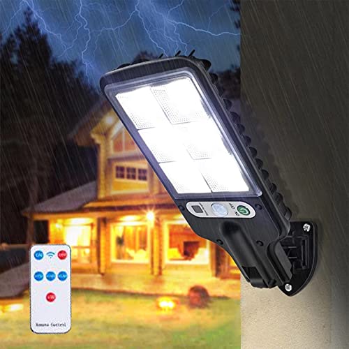 Clearance Solar Street Lights Outdoor with Remote Control, Efficient Solar Panels, Ip65 Waterpoof Solar Lights Dusk to Dark with Motion Sensor LED Security Light for Parking Lot, 3 Mode Sales