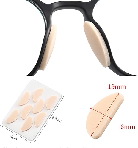 Miniatura 2 de ccHuDE 100 pares de anteojos de espuma suave, almohadillas para la nariz, almohadillas adhesivas para lentes de sol, antideslizantes para lentes de