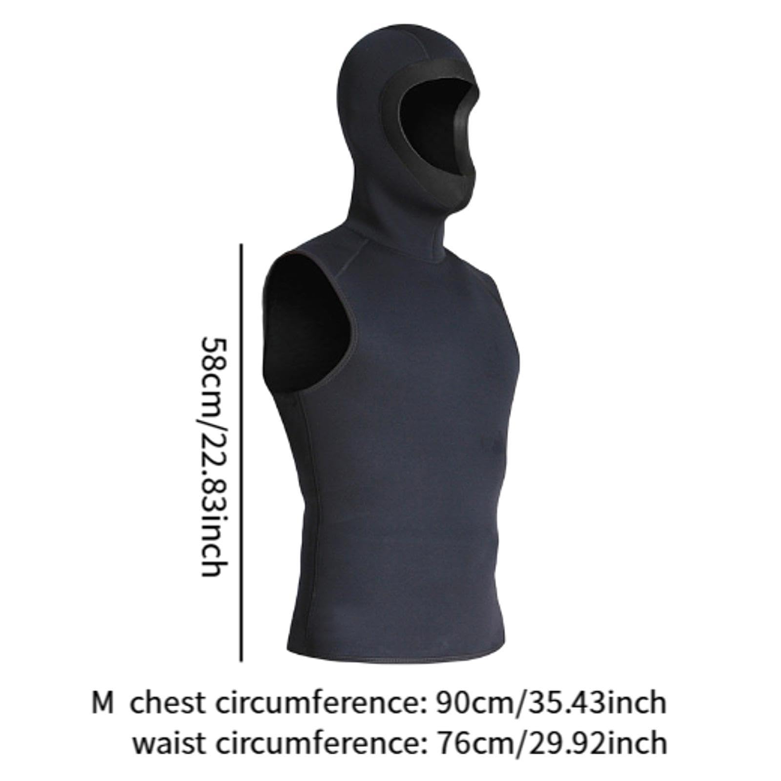 Wetsuit Top Chaleco de Buceo sin Mangas con Capucha de Neopreno 3mm Resistente al Agua Adecuado para Deportes Acuáticos Snorkel Natación Kayak y Surf