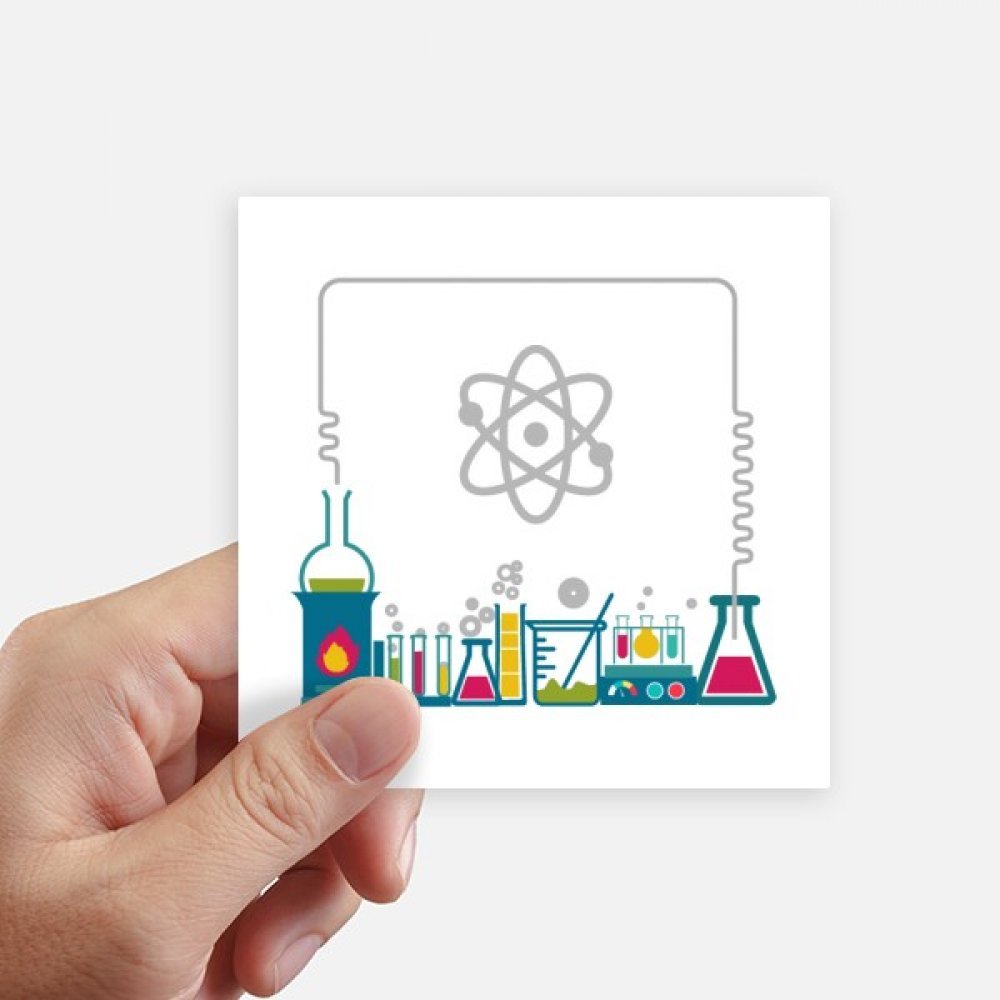 Autocollant chimie carré 10 cm DIYthinker pour ordinateur et valise, lot de 8 stickers