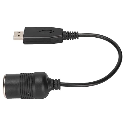 Car Cable Converter, Bold Copper Wire USB to Car Cigarette Lighter for Automotive Electronic Equipment