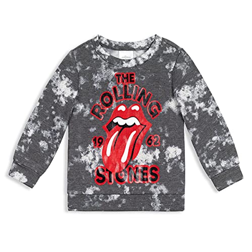 Rolling Stones Rock Band Toddler Boys Fleece Pullover Sweatshirt Black White 2T