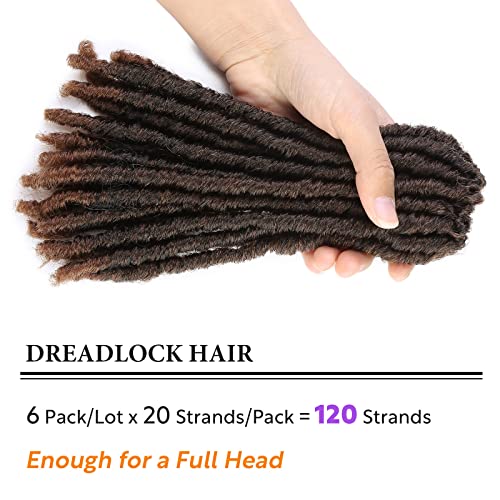 Hanne 8 Inch 6 Packs Faux Locs Crochet Hair For Black Women Short Dreadlock Extensions Pre-Looped Braiding Hair Afro Invisible Locs Dread Lock Hair Extensions (1B/30#) #TOP2