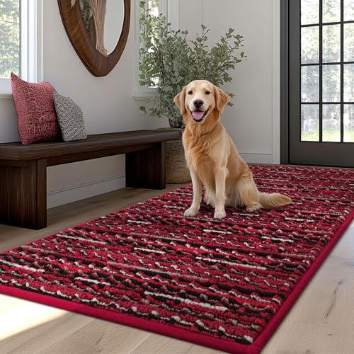 hicorfe Dog Mat for Muddy Paws,Absorbs Moisture Dirt Non-Slip Washable Mud Mat for Dogs,Soft Rubber Backing Front Inside Pet Rug for Entryway, Mud Dog Paws, Patio(20