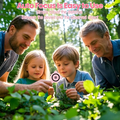 Image of Kids Microscope Mini Microscope for Kids Magnifying Glass for Kids Pocket Microscope for Kids Handheld, Ideal Birthday Christmas New Year Gifts for Age 3 4 5 6 7 8 9 Girls Boys, Pink