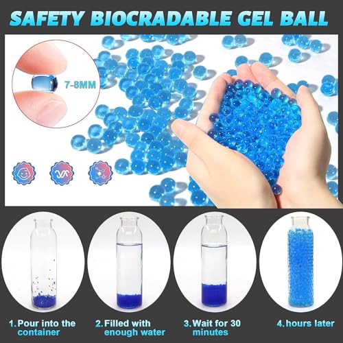 Image of Gel Blaster Automatic Toy Gun /Electric Outdoor Toy Machine Gun for Kids /Water Ball Pistol for Kids-Adults /Shooting Range Upto 70 feet Gun with 10000 Gel Balls - (Red & White)