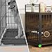 GOWE Dog Cage Furniture with Cushion, Dog Kennel Indoor with Rotating Feeder Bowls, Heavy Duty Indoor Puppy Cage Kennel for Medium to Large Dogs, 41