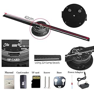 Missyou Hologram Fan,16.5'' Holographic Fan with WiFi+Bluetooth, Hologram Projector with 3D Video Upgrade 3D Hologram Advertising Display Fan,3D Hologram Fan HD LED 2000 * 1444PX Resolution