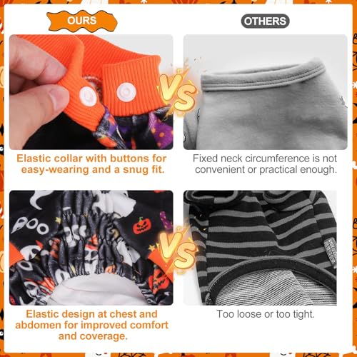 Image of BEAUTYZOO Halloween Dog Pajamas, Soft Fleece Puppy Sweater for XX-Large Dog | Velvet Jumpsuit for Girl Boy Puppies, Breathable Pet Pjs, Warm Jammies Onesies in Cold Weather, Ghost, Black XXL