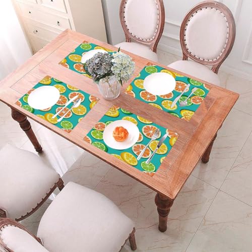 Sets de table en PVC résistant décor fruit pour salle à manger