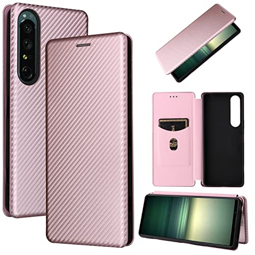 Couvercle de boîtier antichoc Sony Xperia 1 IV en PU et TPU souple rose